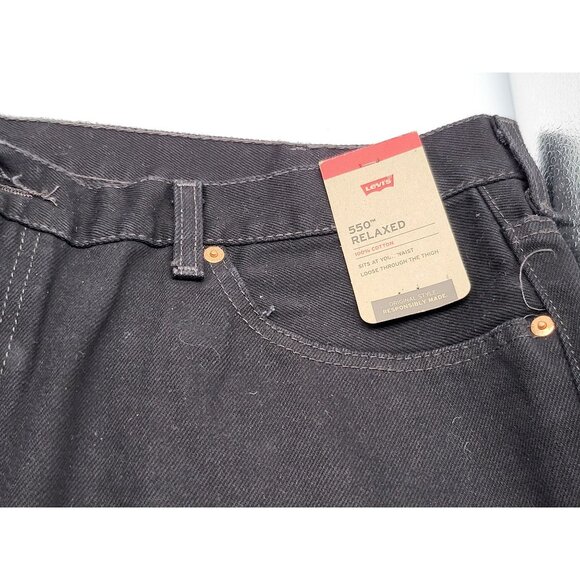 Levi's Men's Big & Tall 550 Relaxed Fit Non-Stretch Jeans - Black 44‎ x 29 - Picture 4 of 8